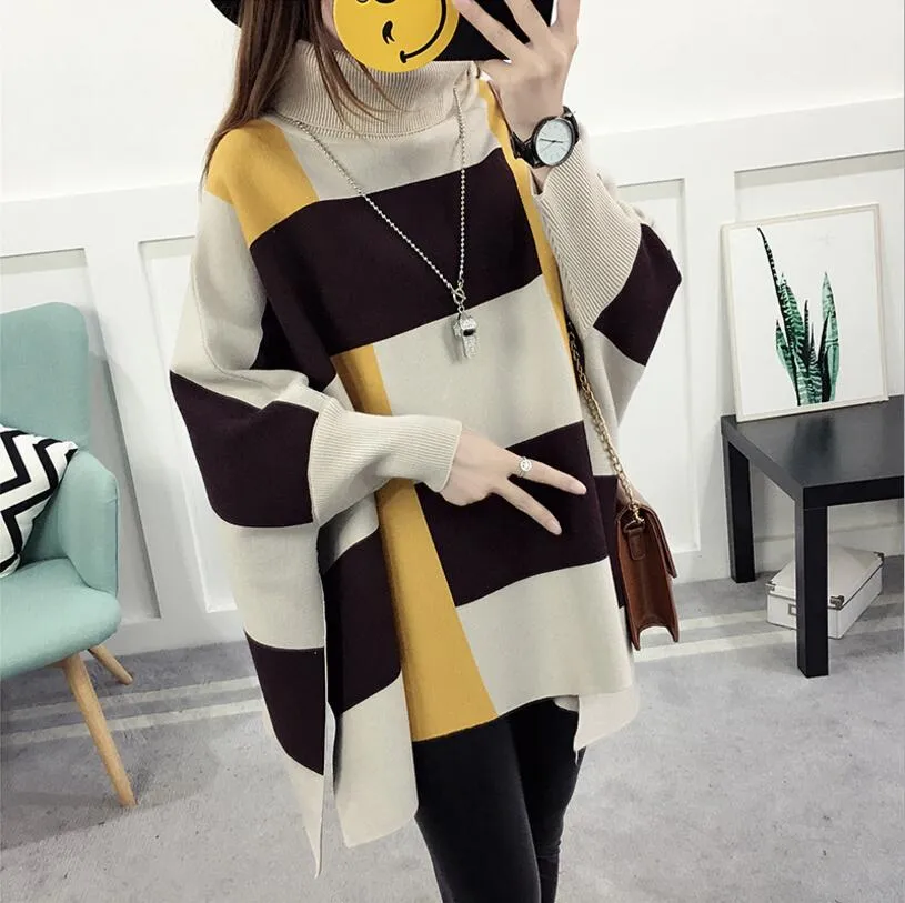 2023 Women Pullover Female Sweater Fashion Autumn Winter  Shawl Warm Casual Loose Knitted Tops