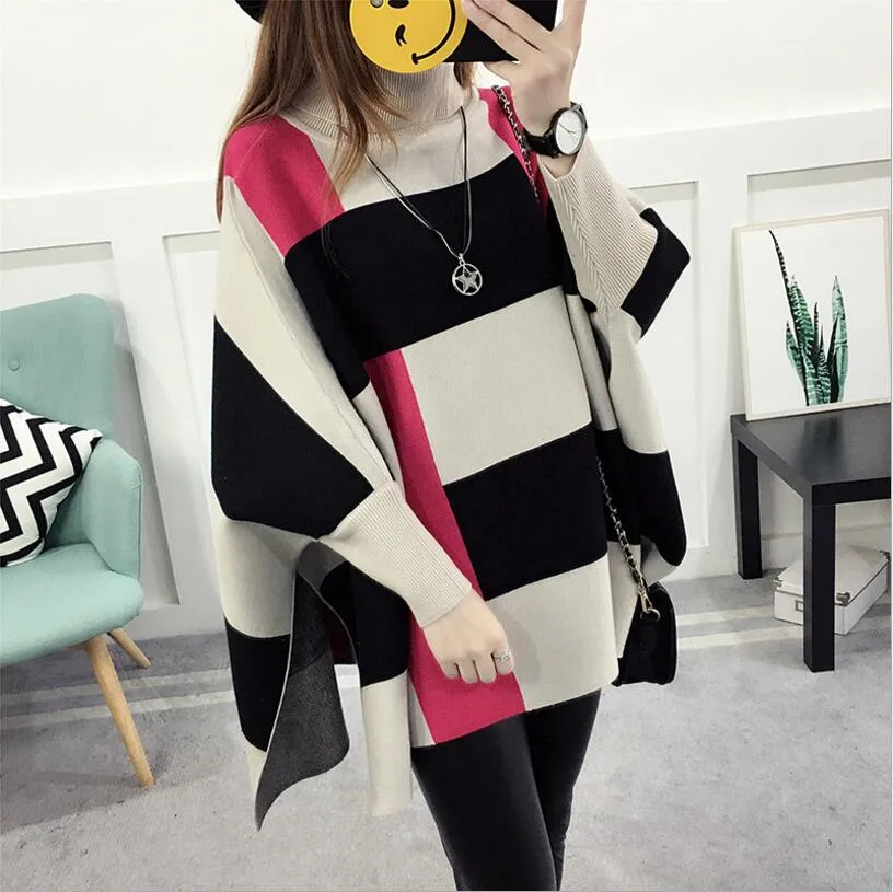 2023 Women Pullover Female Sweater Fashion Autumn Winter  Shawl Warm Casual Loose Knitted Tops