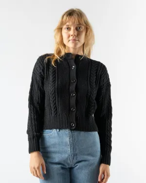 Alex Mill Cable Knit Nico Chunky Cardigan in Black