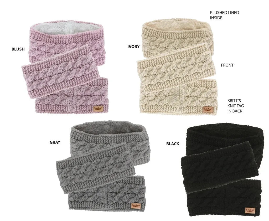 Britt Knit Plush LINED HEADWARMER