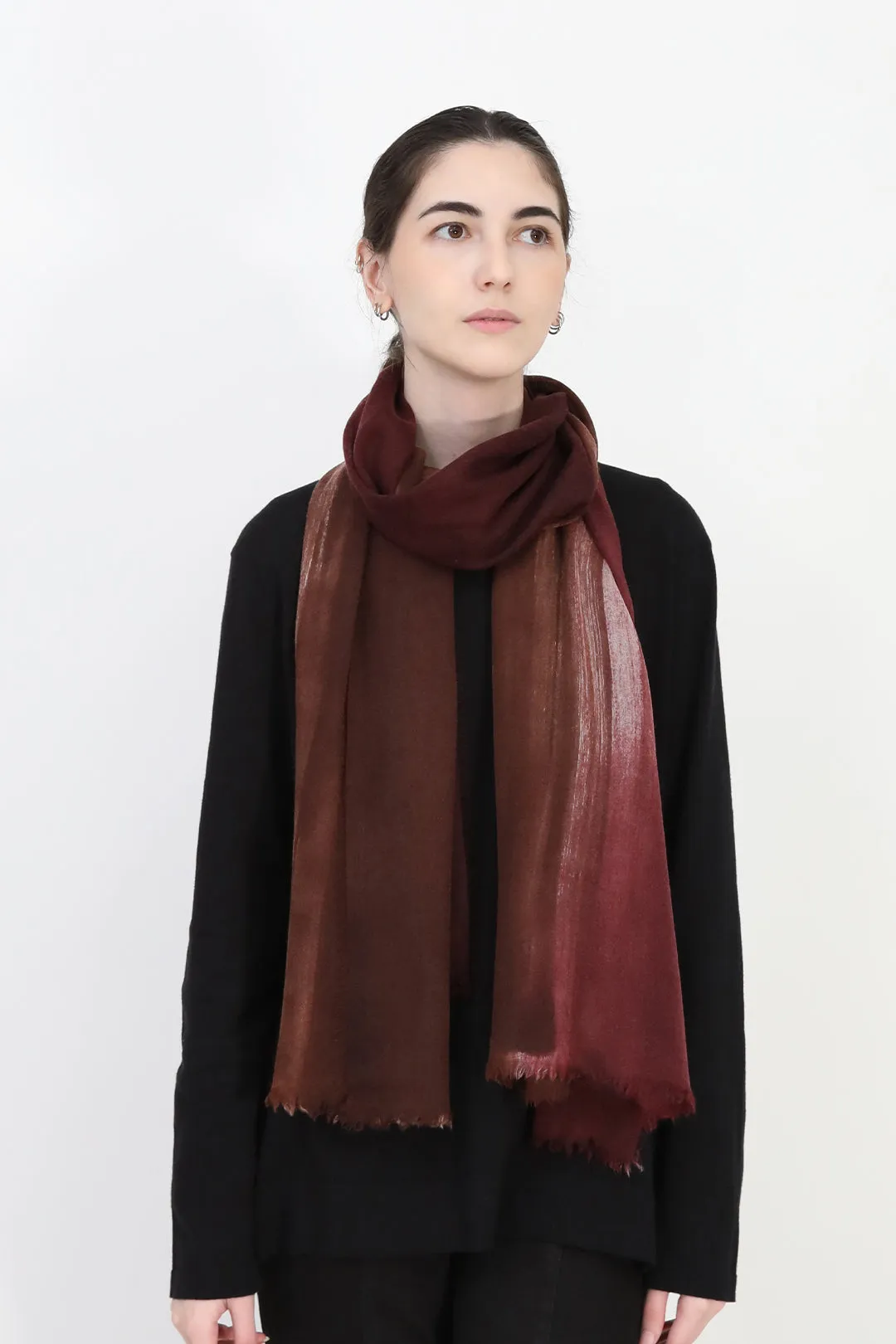 CHESTNUT BURGUNDY ITALIAN CASHMERE SCARF