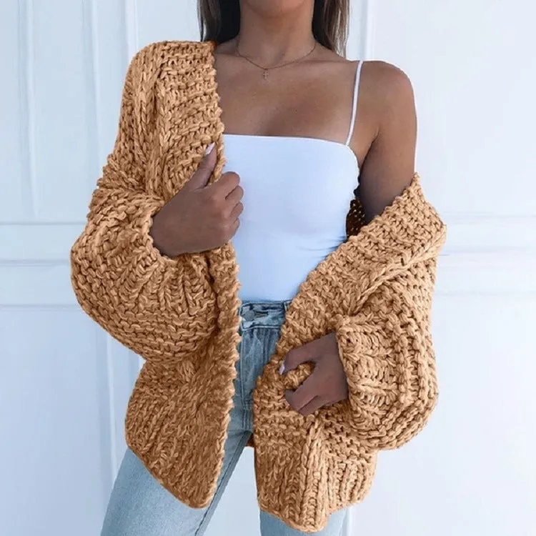 Chunky Oversized Cable Knit Baggy Sleeve Cardigan