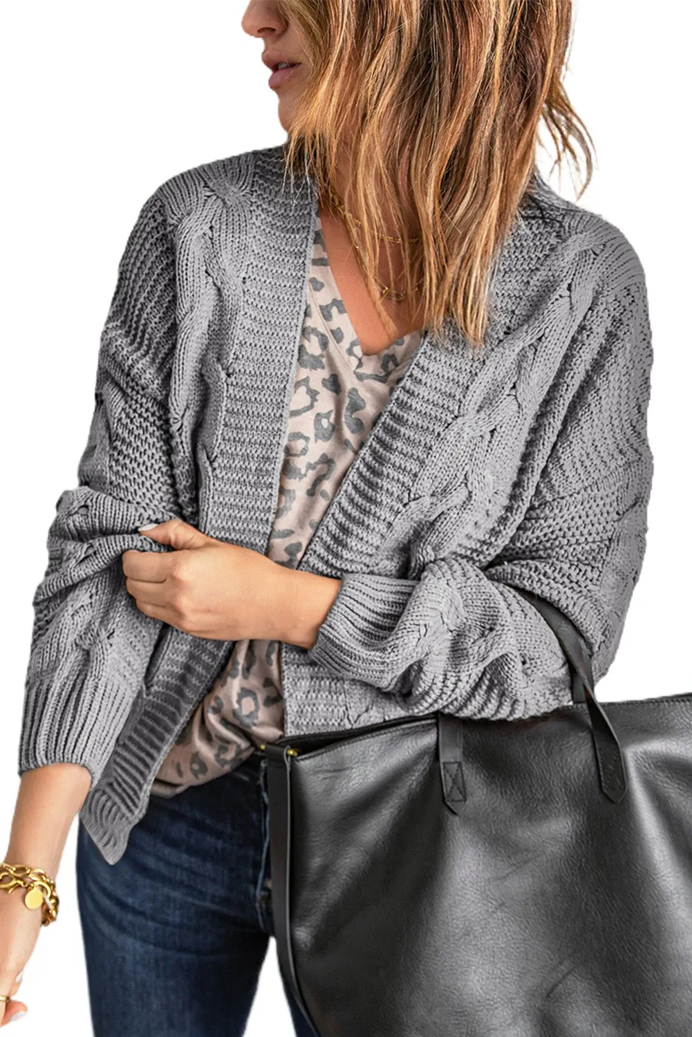 Chunky Wide Long Sleeve Knit Cardigan