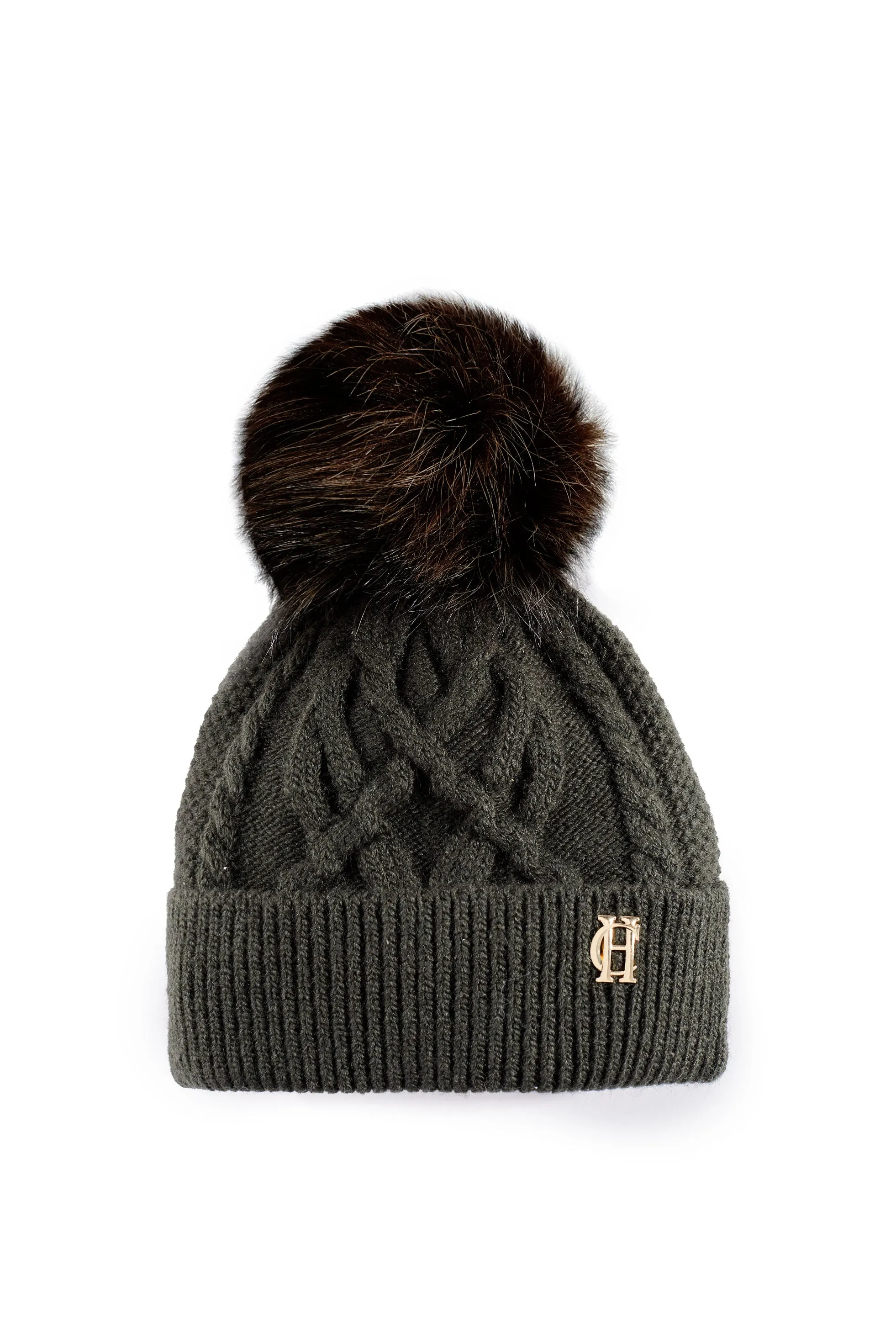 Cortina Bobble Hat (Fern Green Mink)