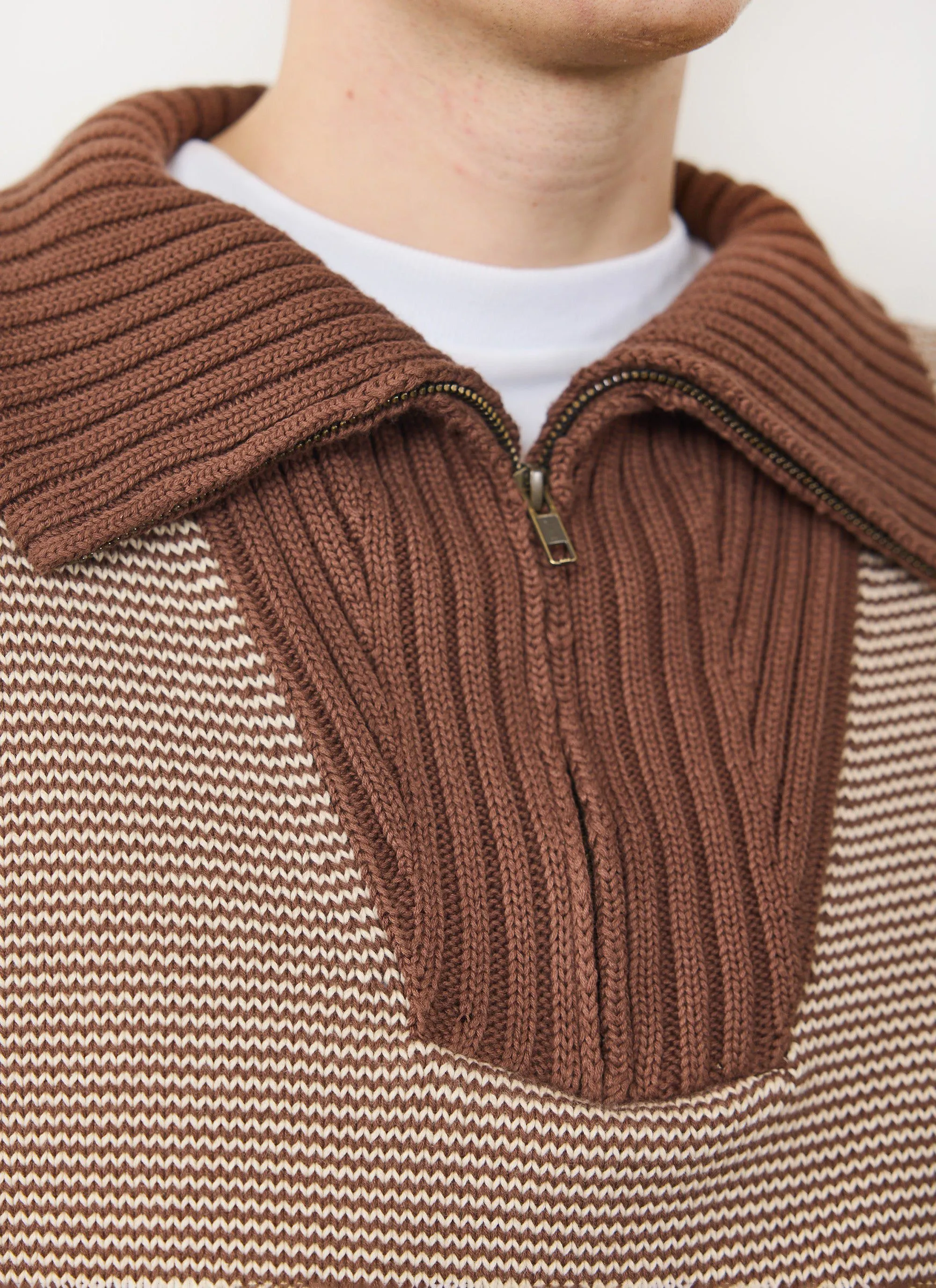 Fisherman Quarter Zip Sweater | Percival x Ilaria | Rust