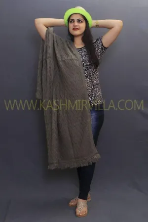 Gray Coloured Knitting Stole Enriched With New Stylish Pattern.