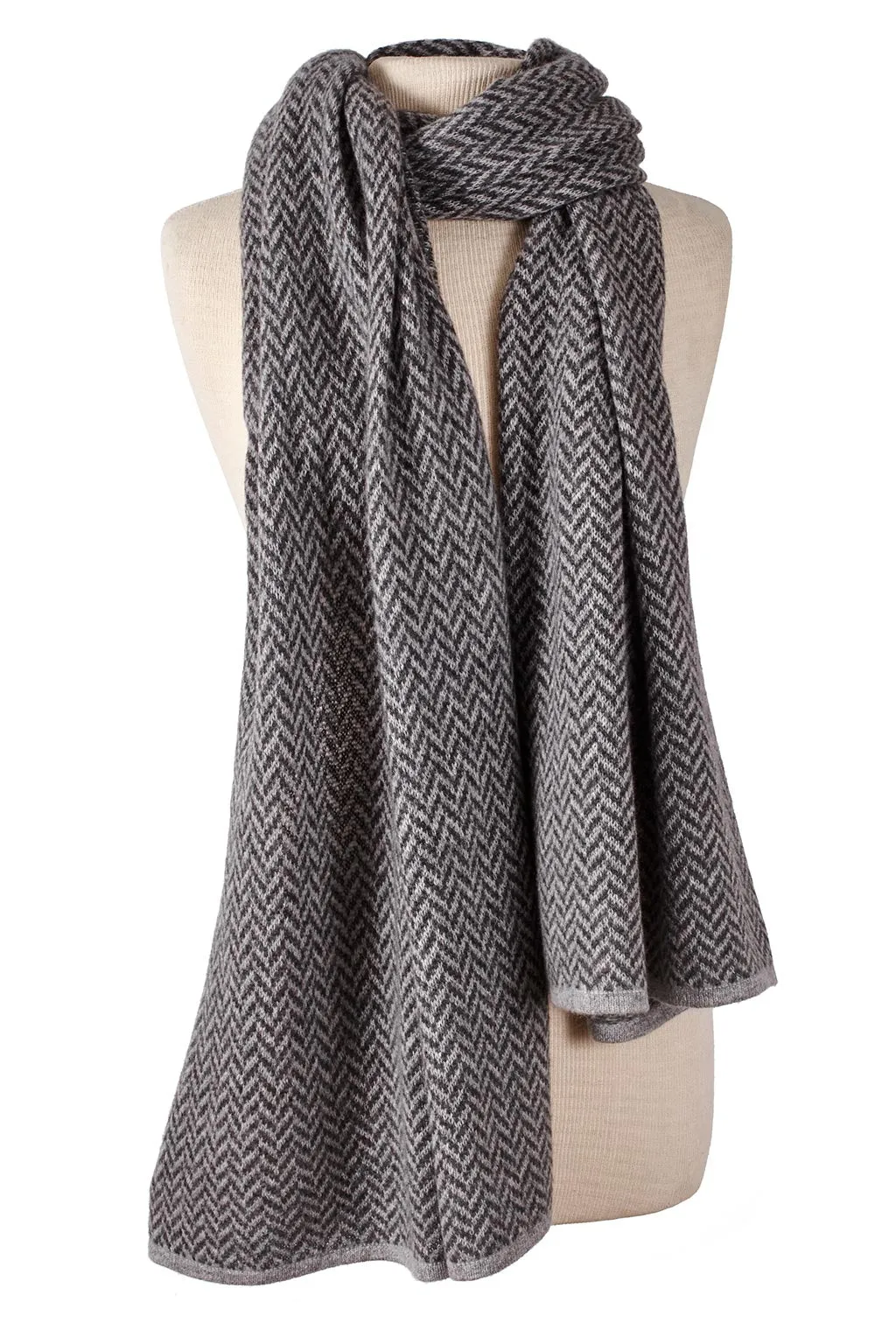 Herringbone Travel Wrap - Charcoal/Pewter