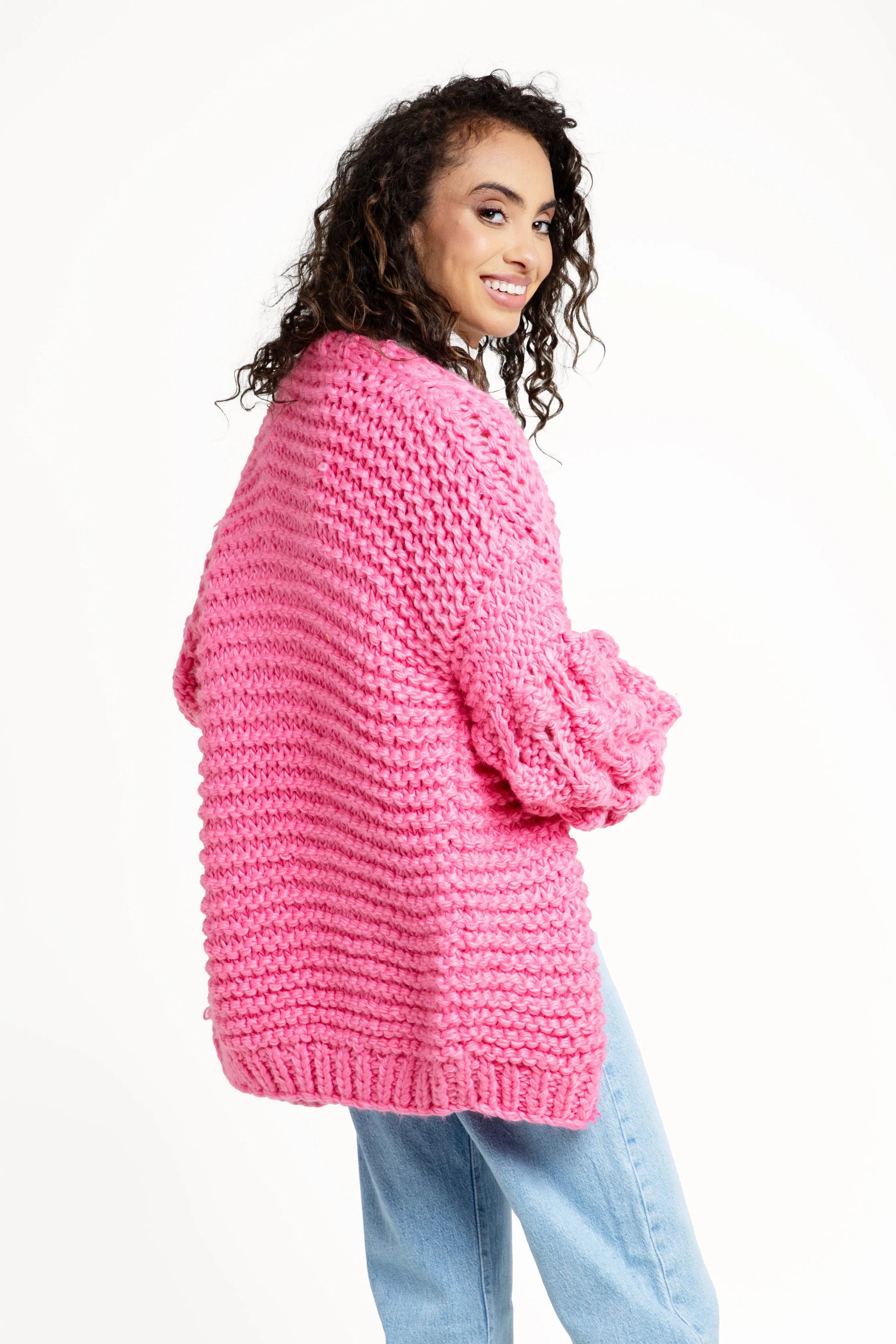 Knit Cardigan With Bauble Sleeves