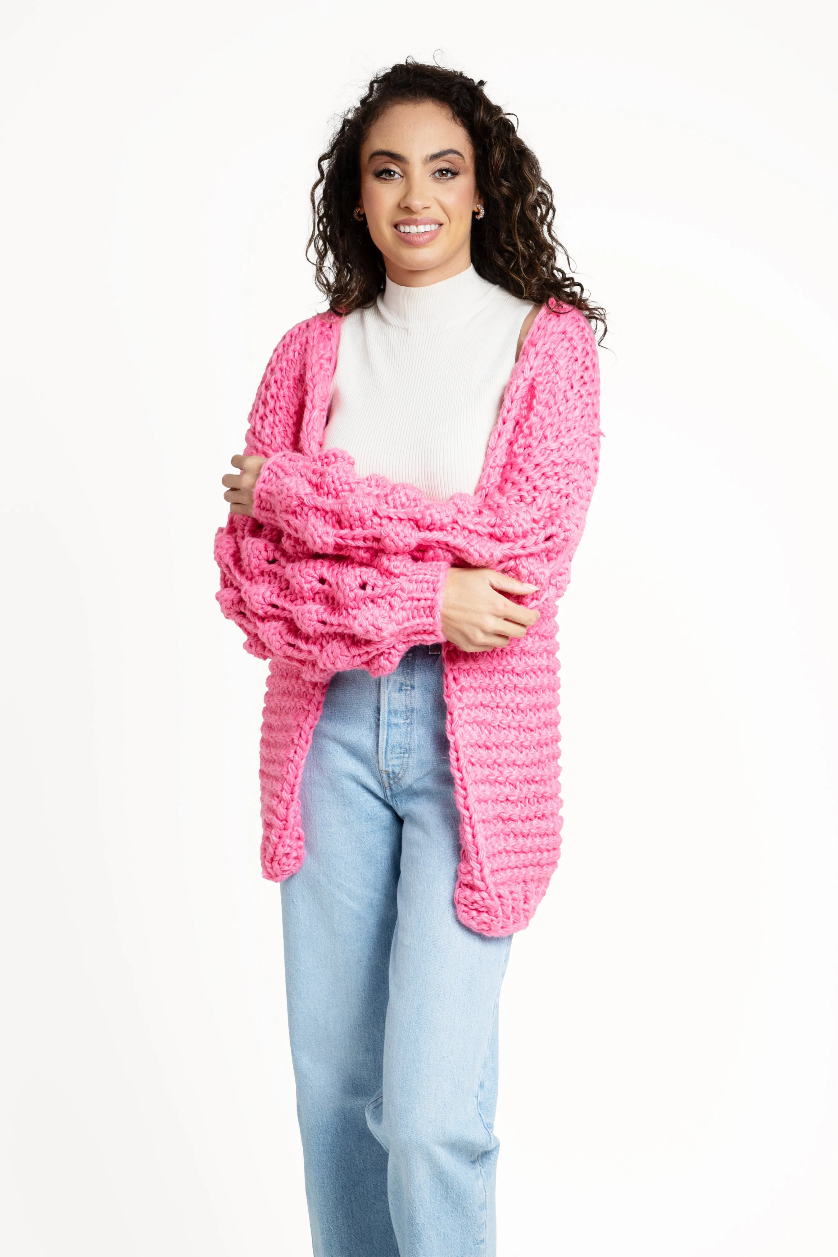 Knit Cardigan With Bauble Sleeves