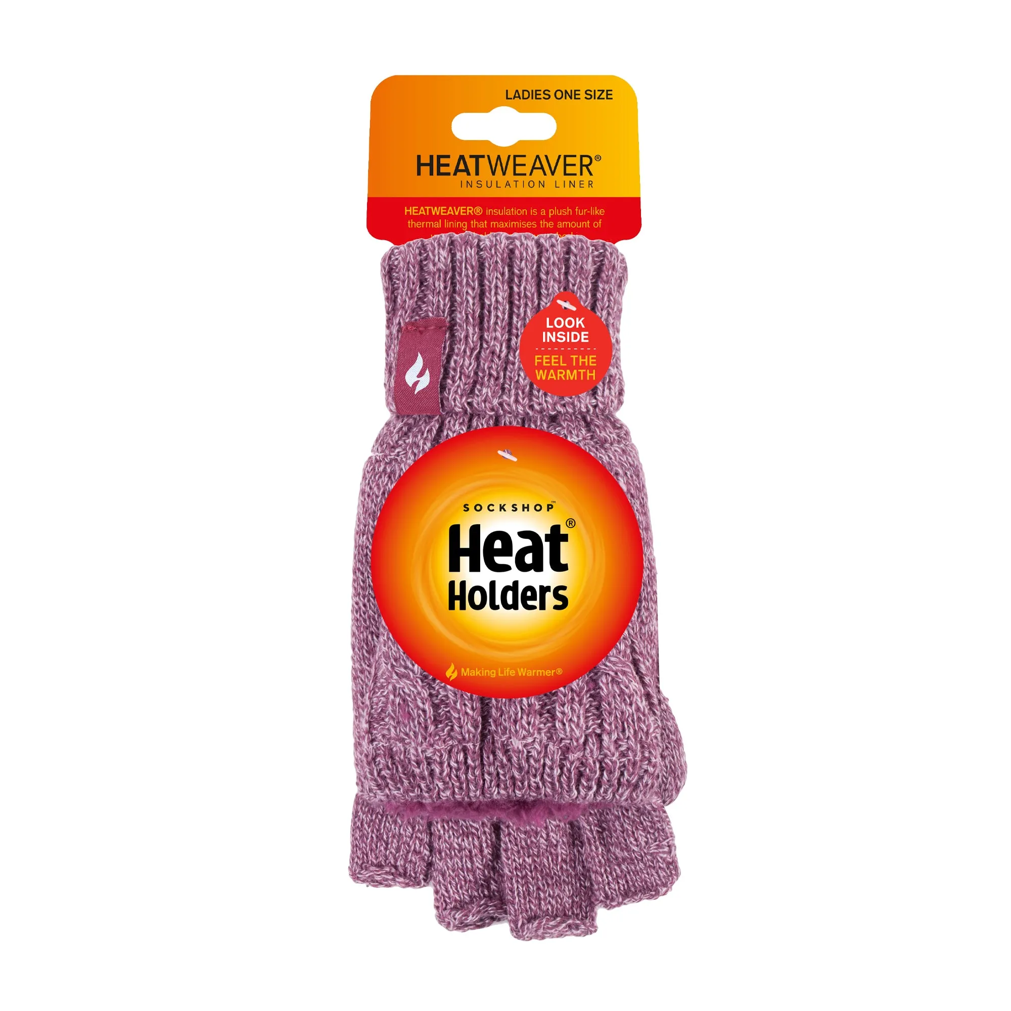 Ladies Thermal Converter Mittens - Rose