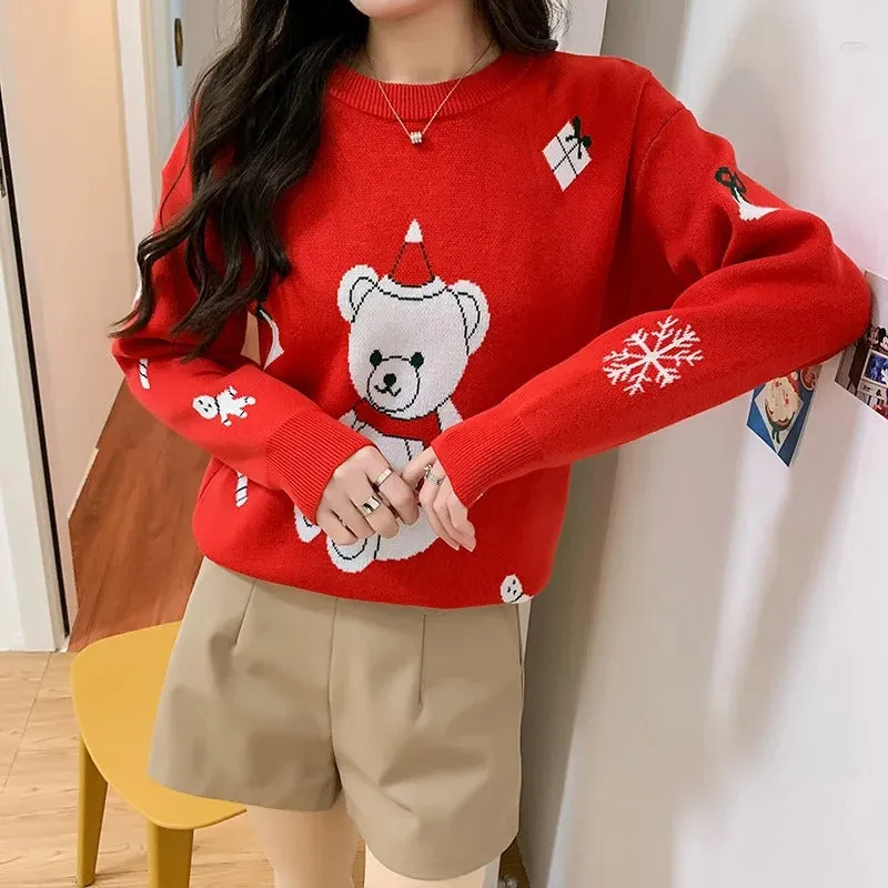 Leonie - Ladies Christmas sweater with bear motif