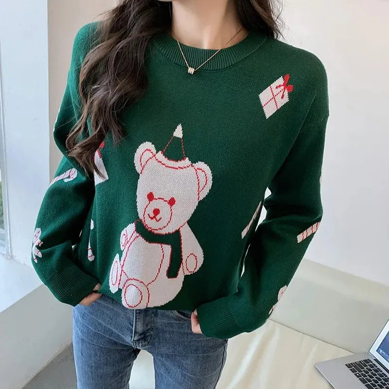 Leonie - Ladies Christmas sweater with bear motif