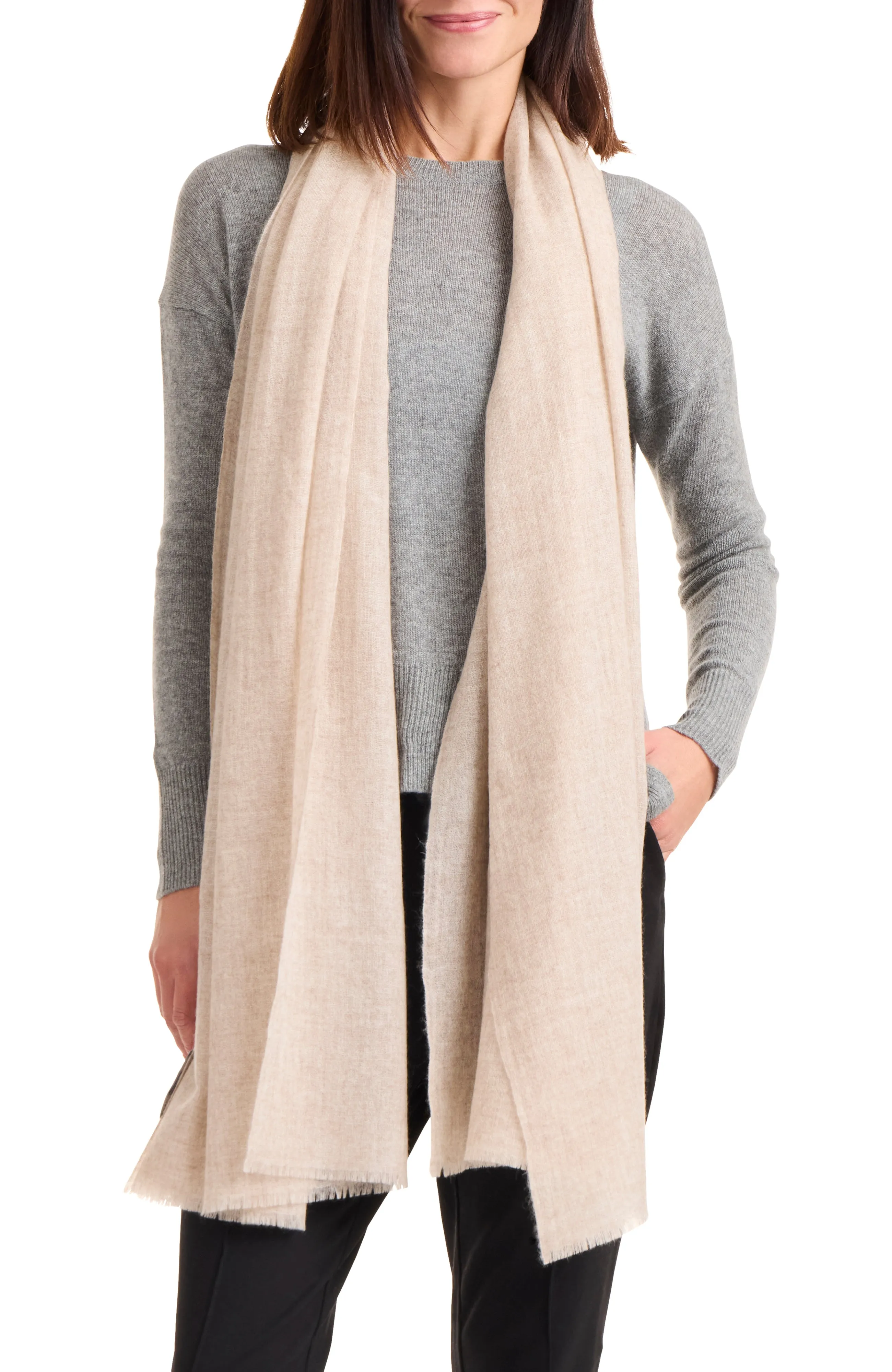 LIGHTWEIGHT CASHMERE GAUZE WRAP