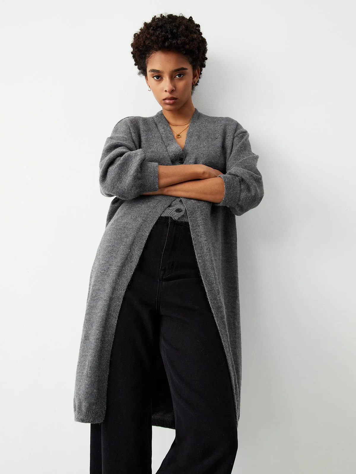 Longline Cardigan Graceful With Matching Vest