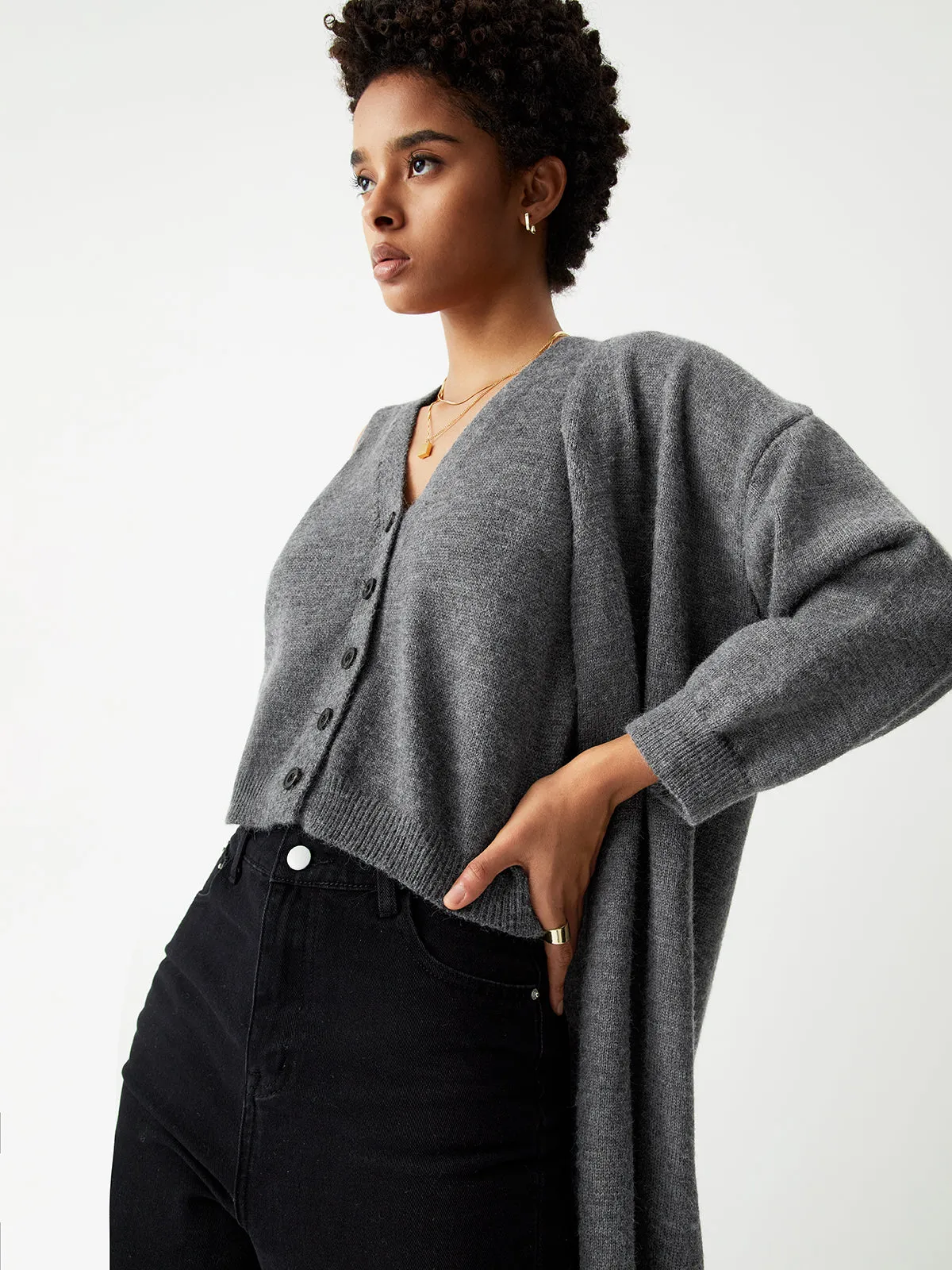 Longline Cardigan Graceful With Matching Vest