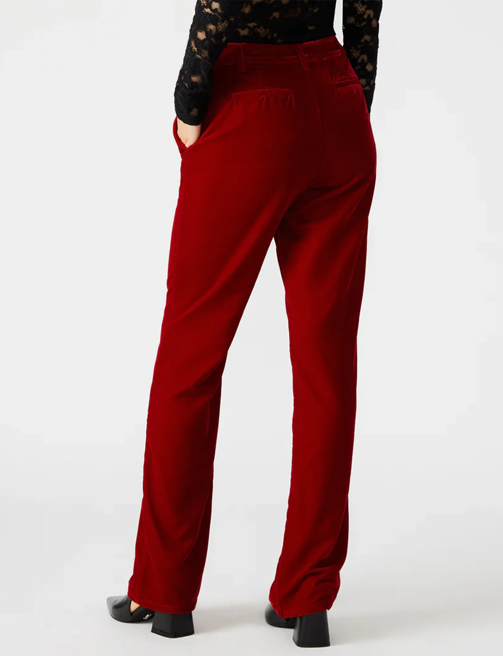 Mercer Velvet Pant, Red Velvet