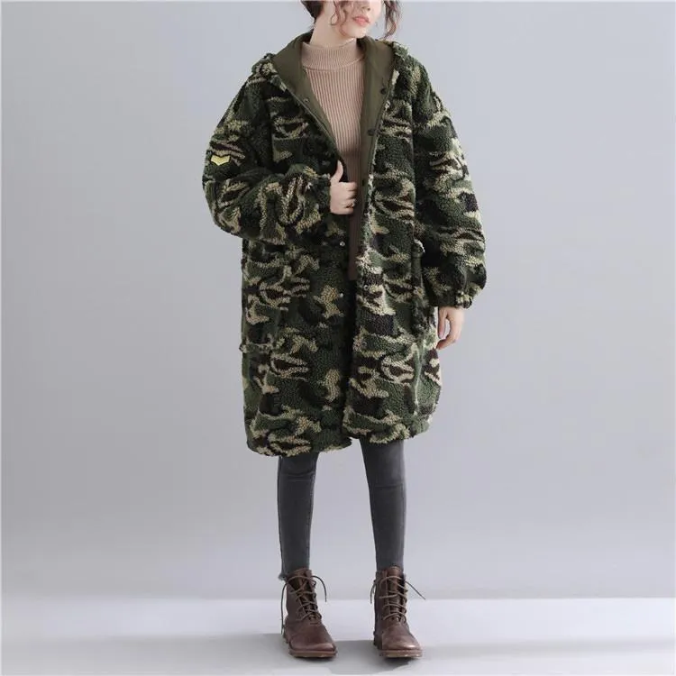 New army green parkas casual hooded jacket Fine pockets outwear