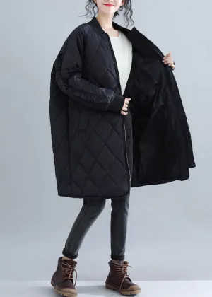 New black women parka plus size clothing stand collar Jackets & Coats women ruffles outwear