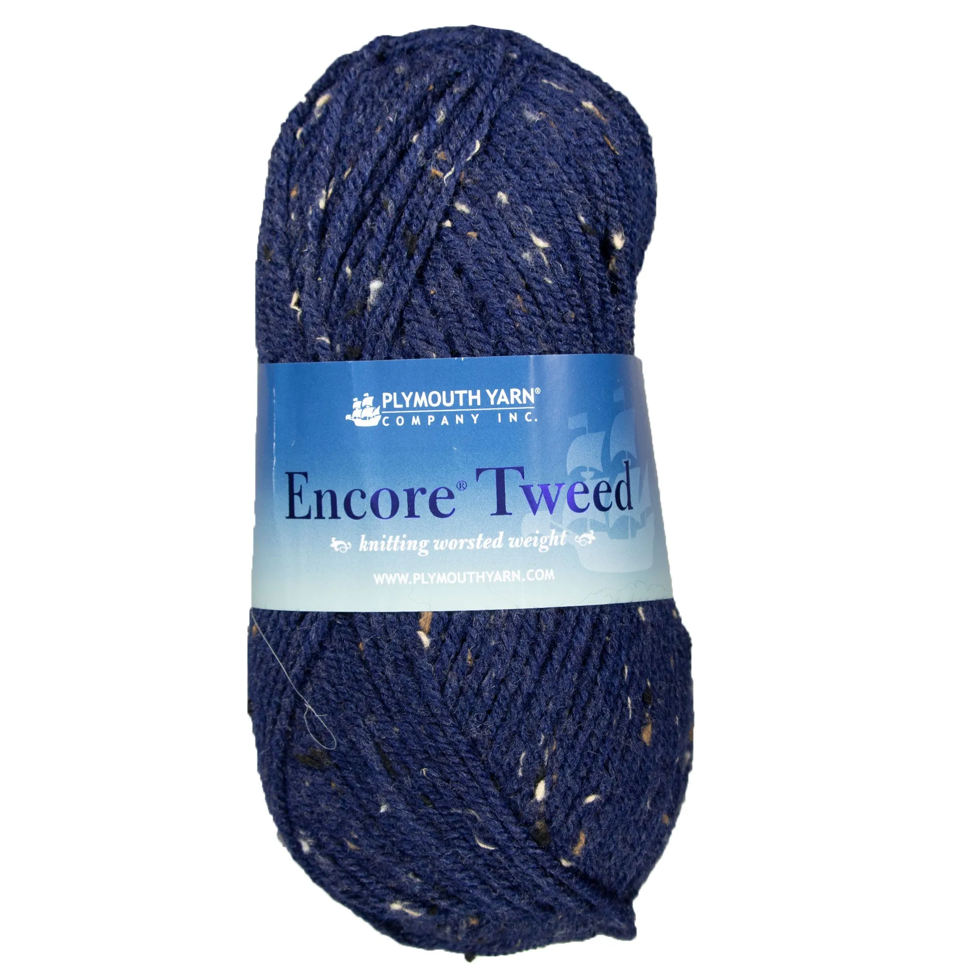 Plymouth Yarn Encore Tweed Yarn - 5854 Navy