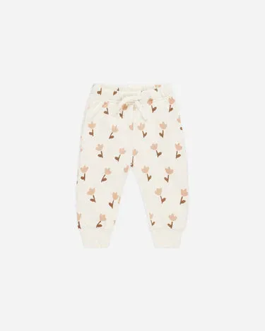 Quincy Mae Relaxed Fleece Sweatpant, Tulips