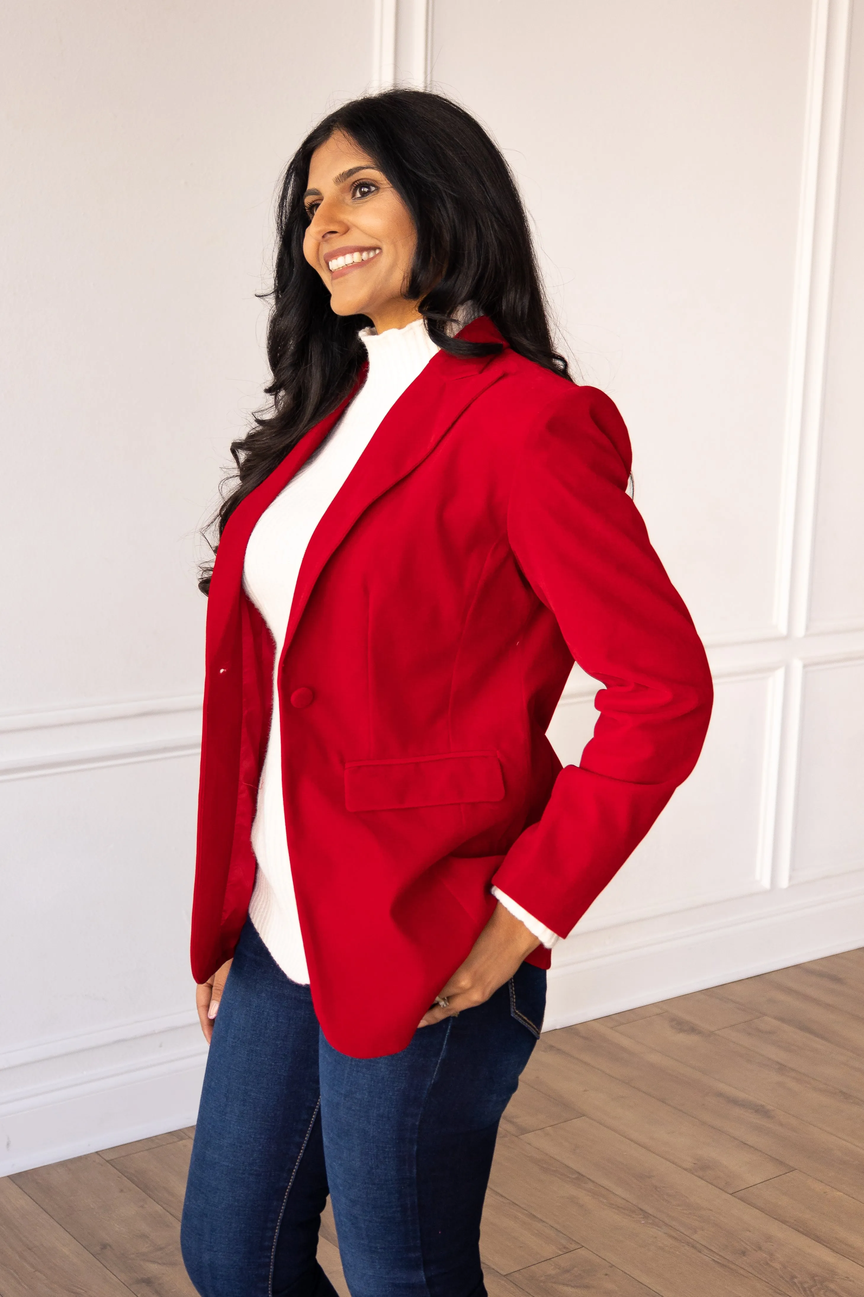 Red Velvet Blazer