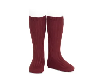 Ribbed Socks Cranberry