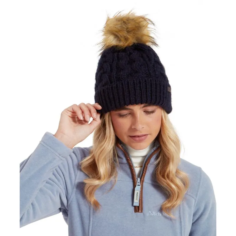 Schoffel Bakewell Ladies Bobble Hat - Navy