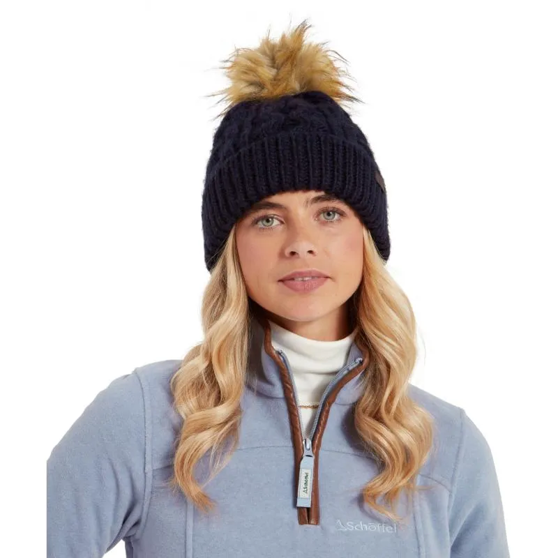 Schoffel Bakewell Ladies Bobble Hat - Navy