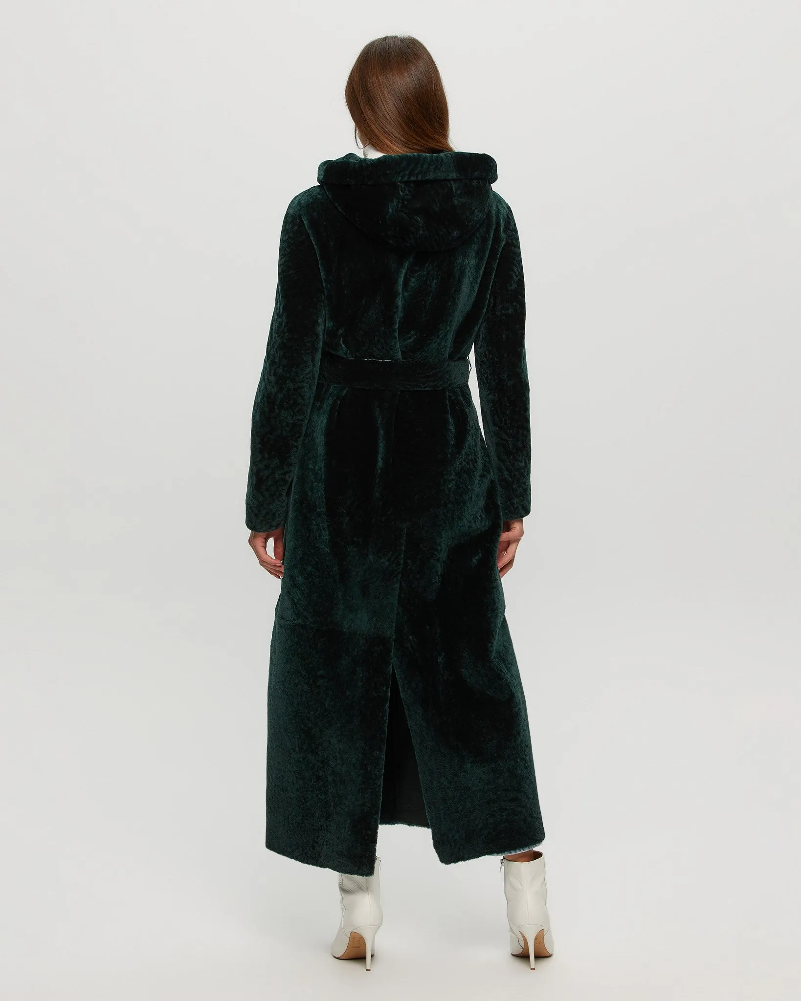 Select Shearling Lamb Coat with Hood