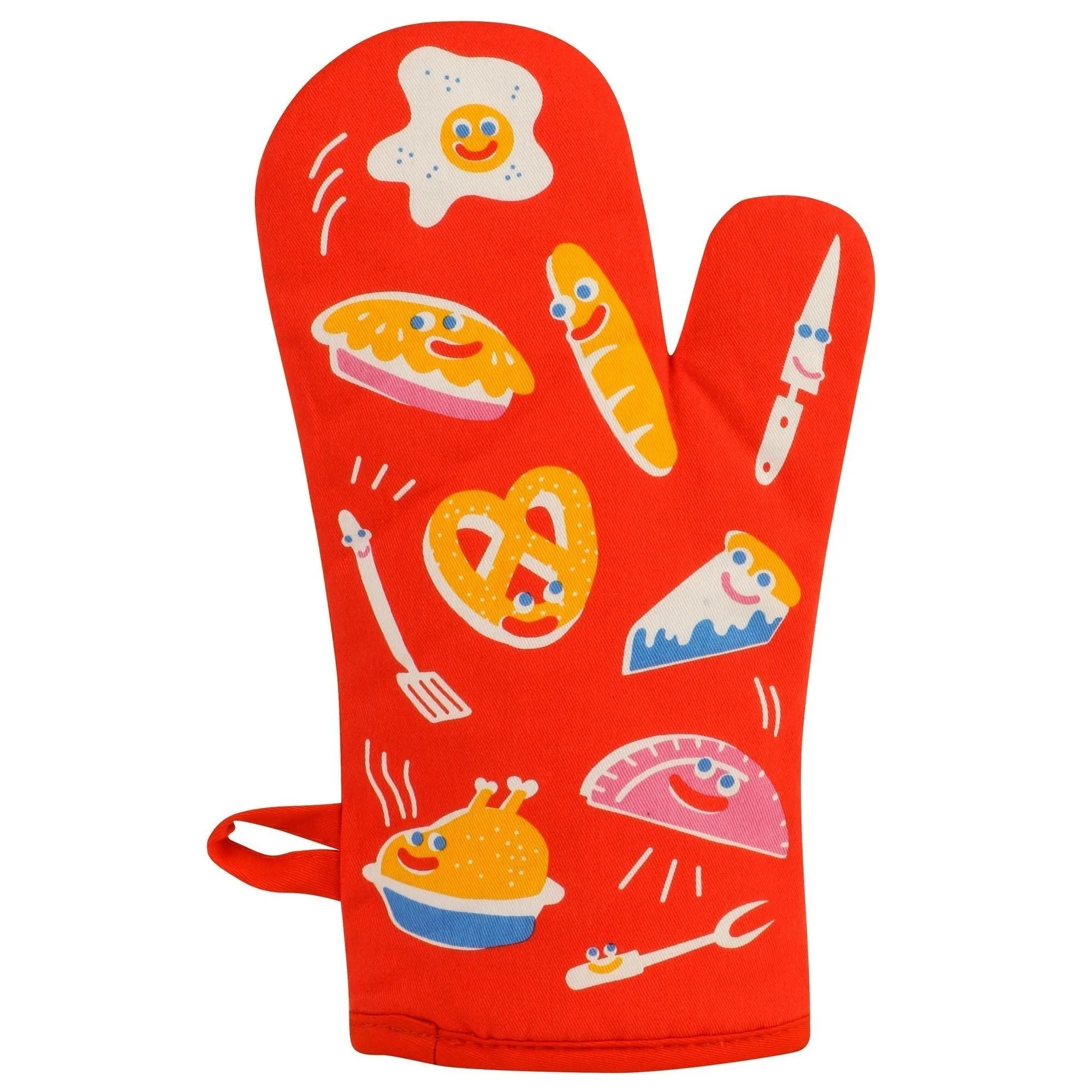 Smells Like Happy Thermal Oven Mitt in Red | Kitchen Thermal Single Pot Holder | BlueQ at GetBullish