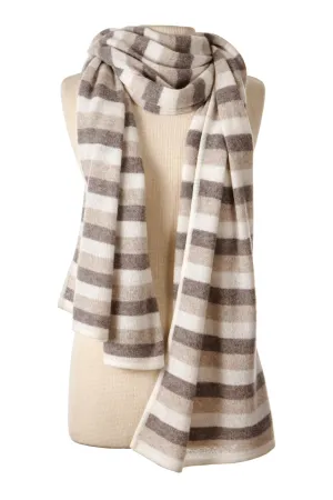 Striped Travel Wrap - Mocha