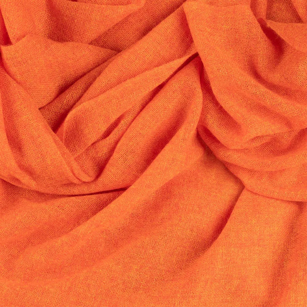 Tiger Orange Gossamer Cashmere Shawl