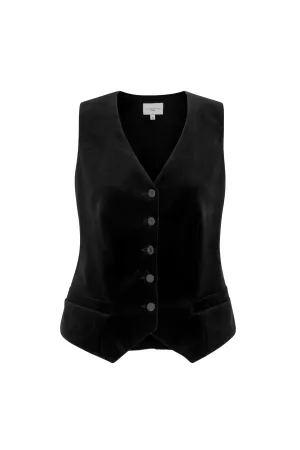 Tuxedo Waistcoat Black Velvet