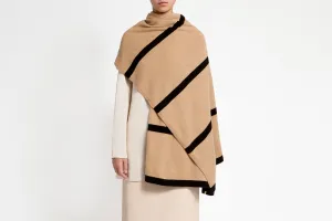 Westray Cashmere Travel Wrap - Camel/Black