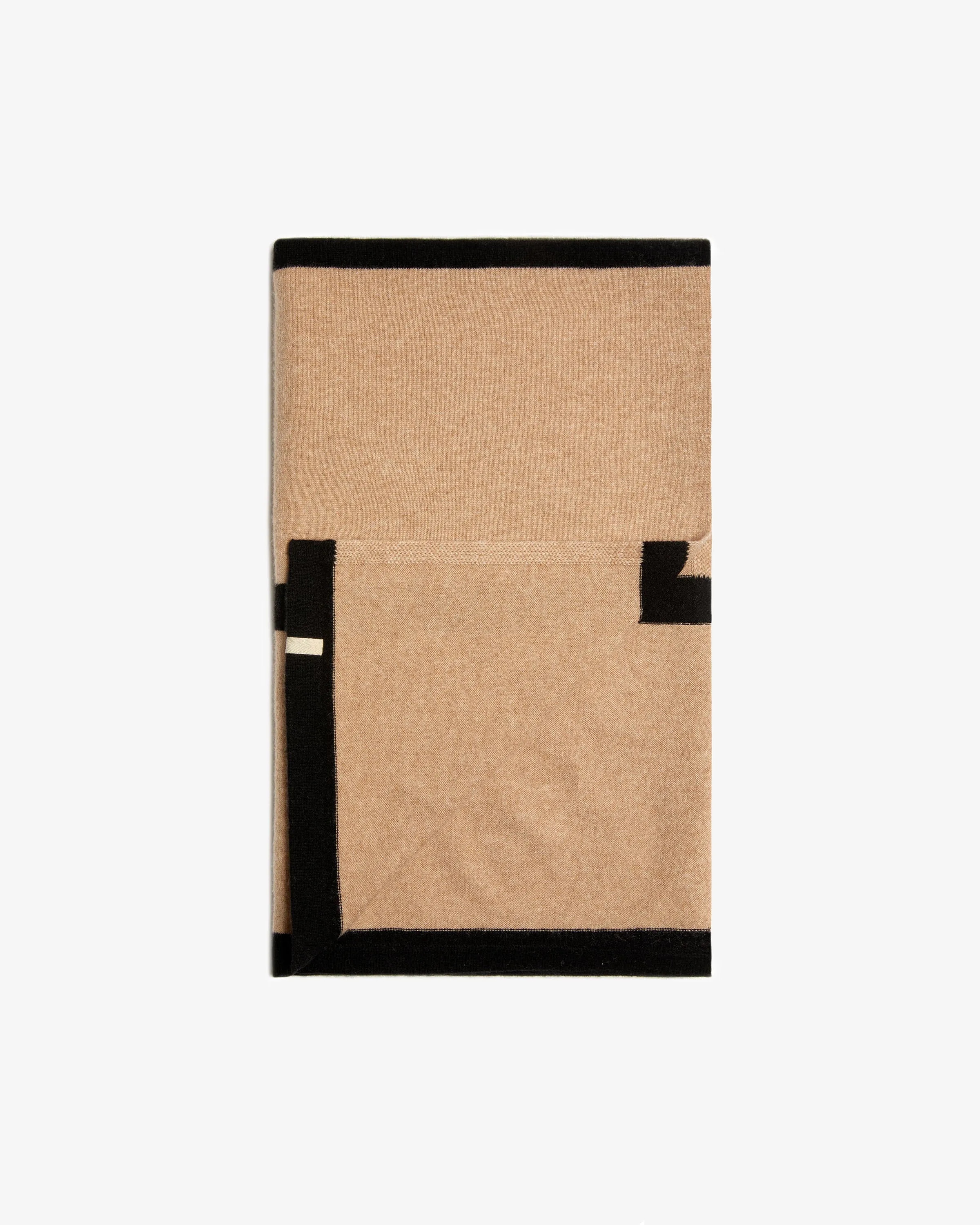 Westray Cashmere Travel Wrap - Camel/Black