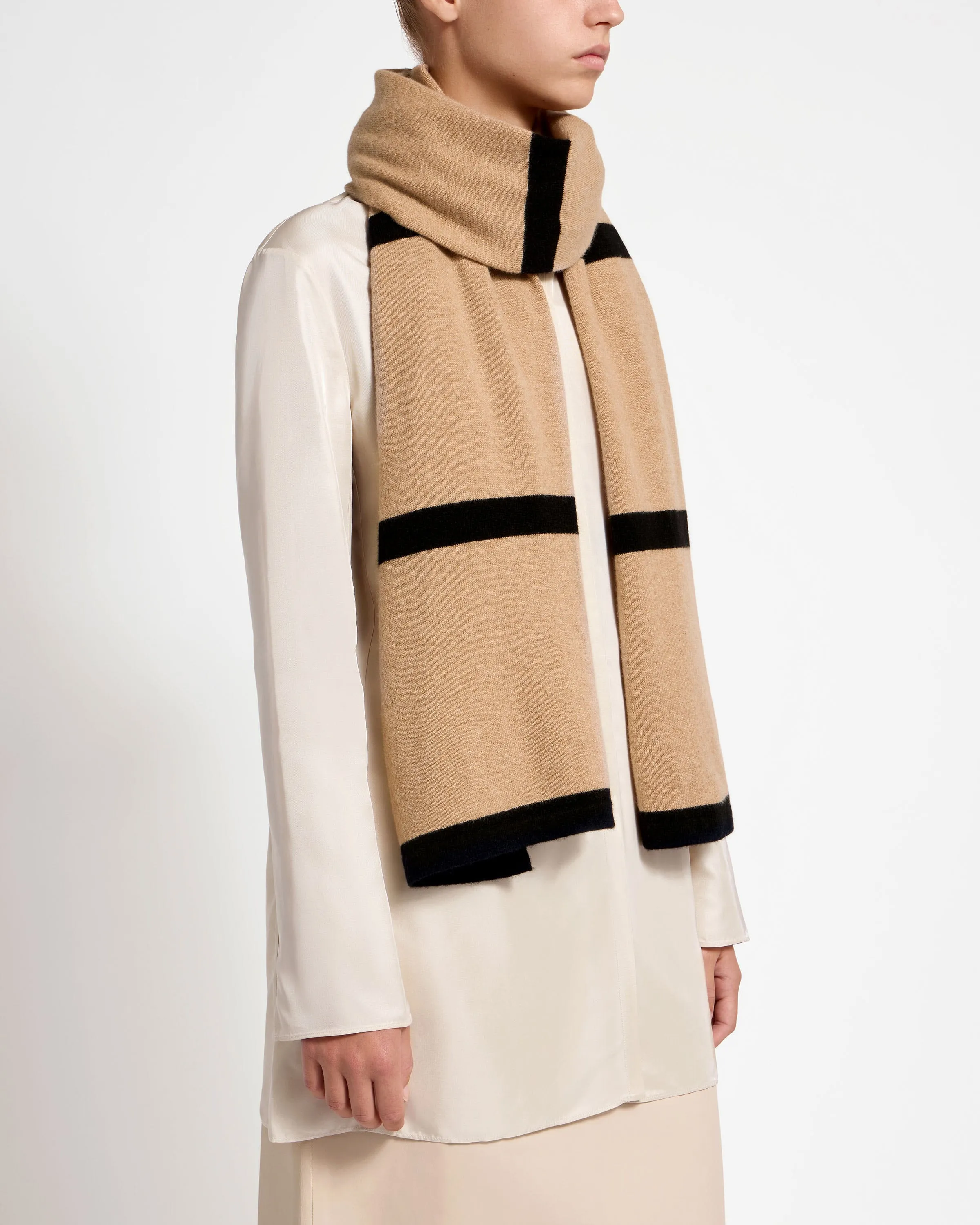 Westray Cashmere Travel Wrap - Camel/Black