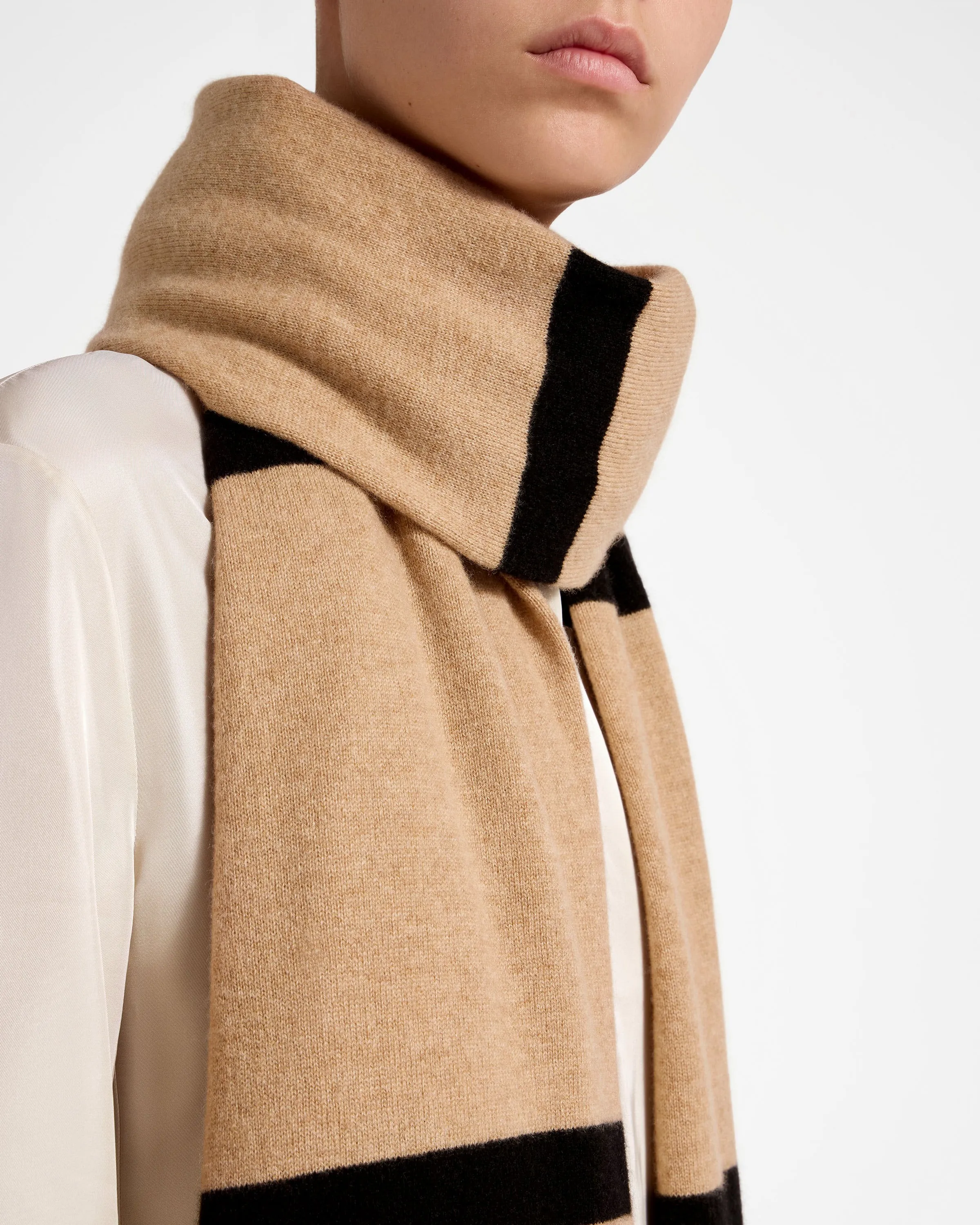 Westray Cashmere Travel Wrap - Camel/Black